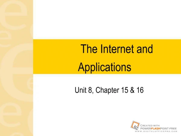 The Internet and Applications
