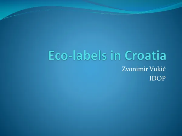 Eco- labels in Croatia