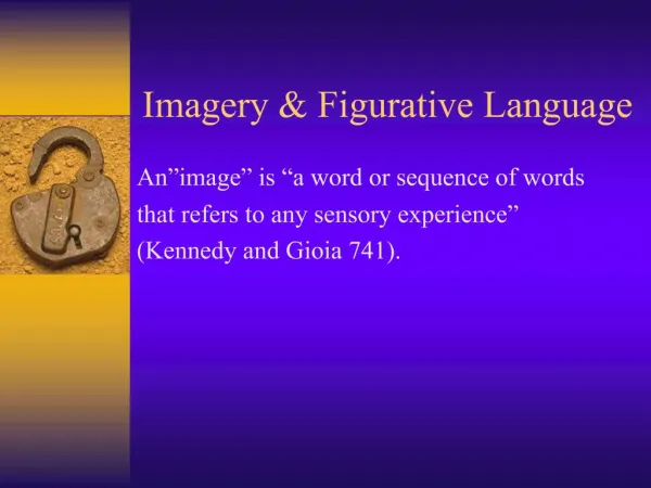 Imagery Figurative Language