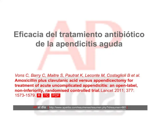 Eficacia del tratamiento antibi tico de la apendicitis aguda