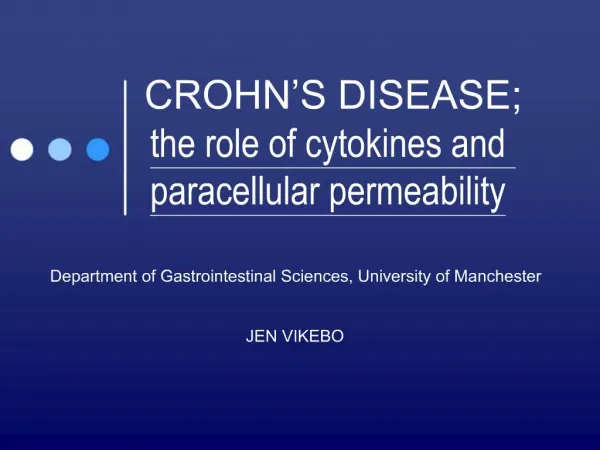 The role of cytokines and paracellular permeability