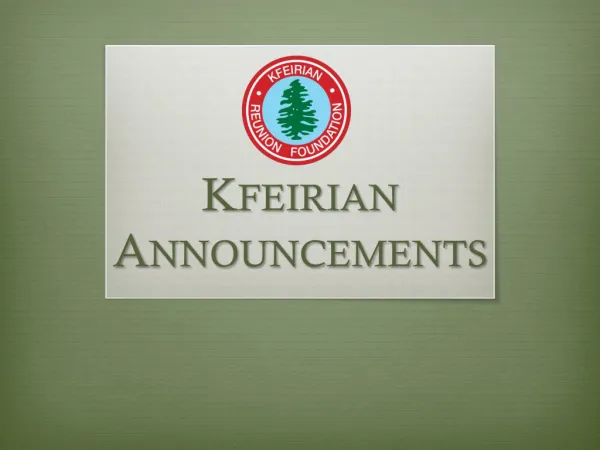 Kfeirian Announcements