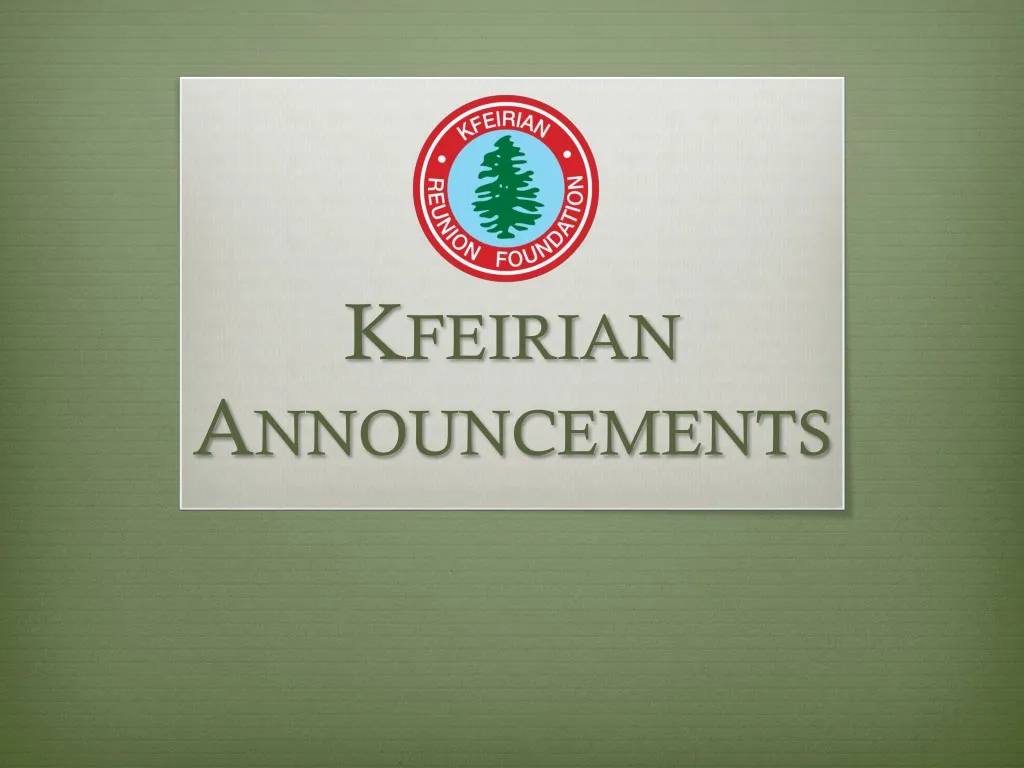 kfeirian announcements