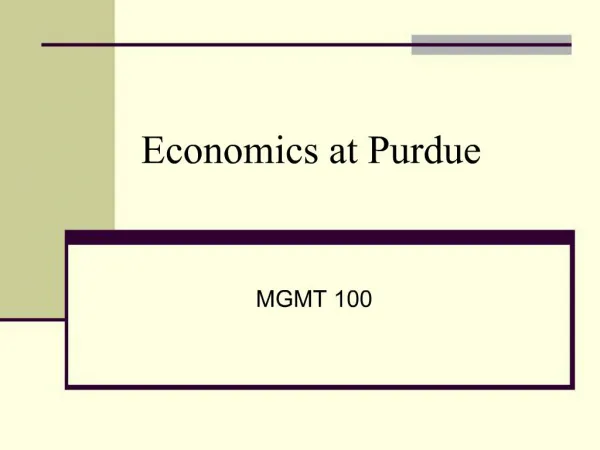 Economics at Purdue