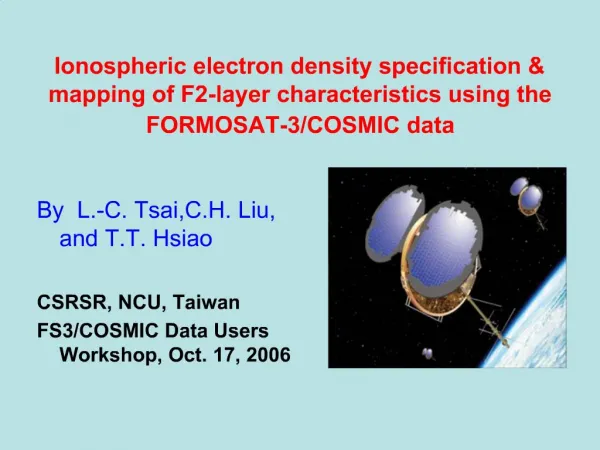 Ionospheric electron density specification mapping of F2-layer characteristics using the FORMOSAT-3