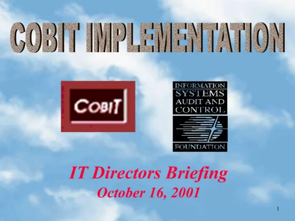 IT Directors Briefing October 16, 2001