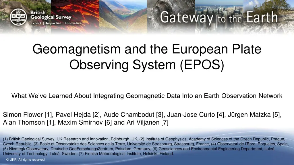 geomagnetism and the european plate observing system epos