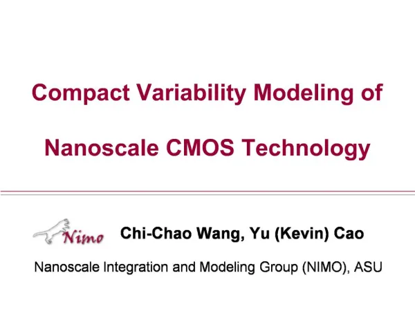 Compact Variability Modeling of Nanoscale CMOS Technology