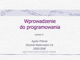 Wprowadzenie do programowania - slide 1