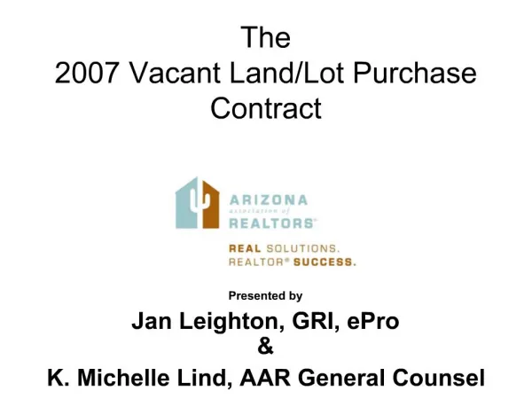 The 2007 Vacant Land