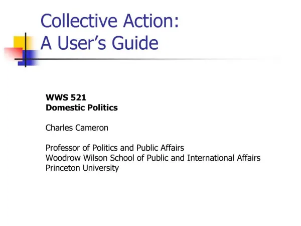Collective Action: A User s Guide