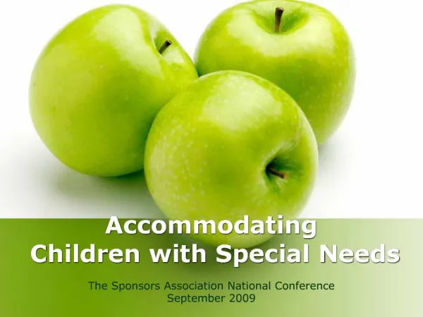 Accommodating Children with Special Needs