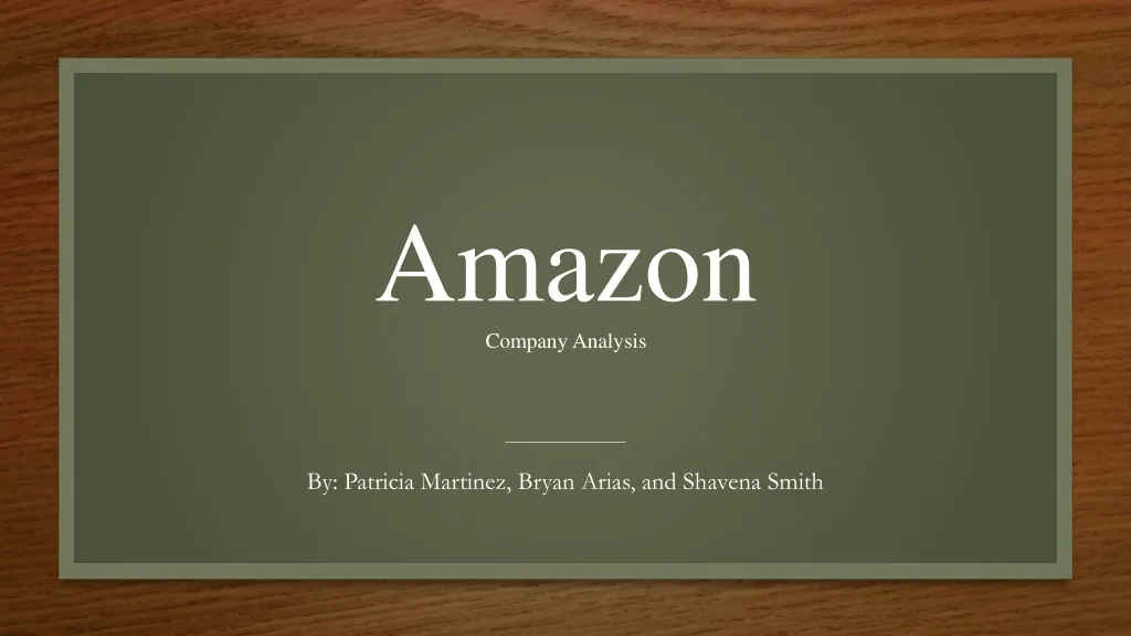 amazon company analysis