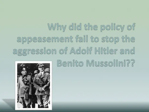 What is appeasement?