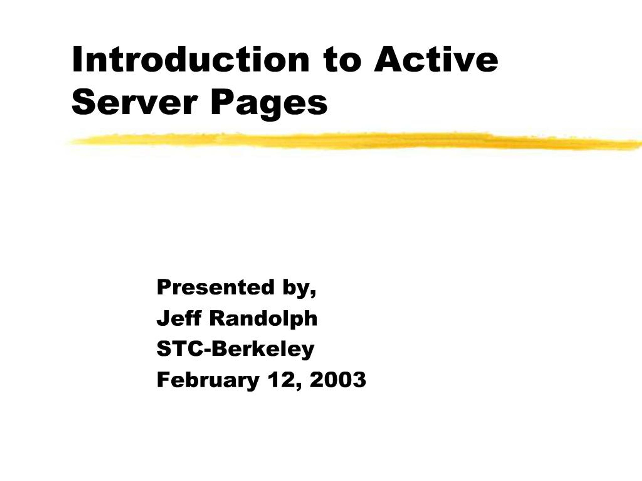PPT - Introduction to Active Server Pages PowerPoint Presentation, free ...