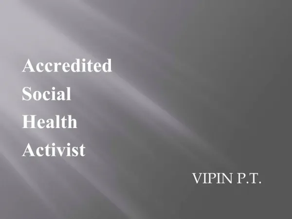 Accredited Social Health Activist VIPIN P.T.