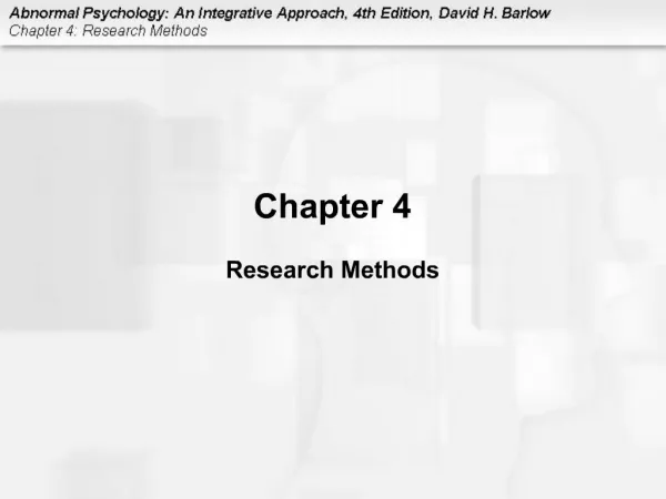 Chapter 4 Research Methods