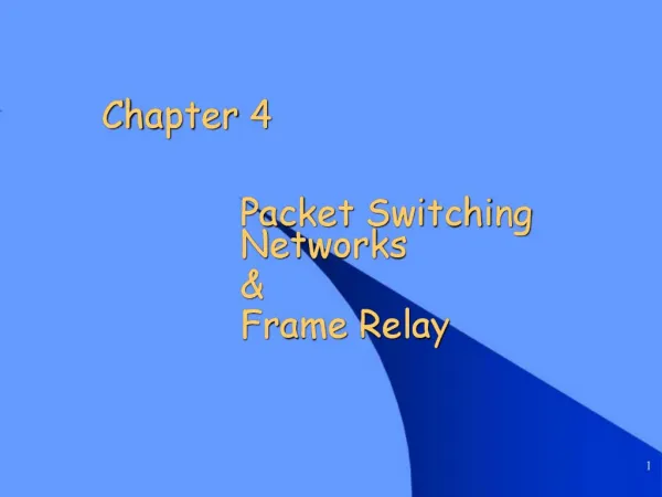 Packet Switching Networks Frame Relay