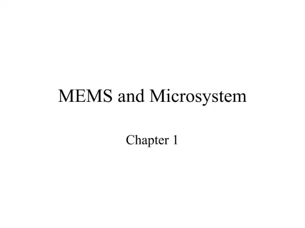 MEMS and Microsystem