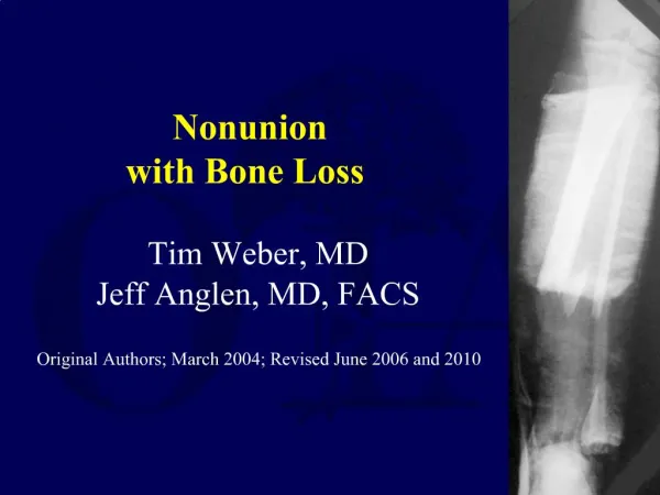 Nonunion with Bone Loss