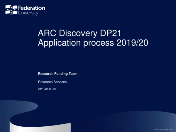 ARC Discovery DP21 Application process 2019/20