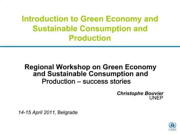 Introduction to Green Economy and Sustainable Consumption and Production