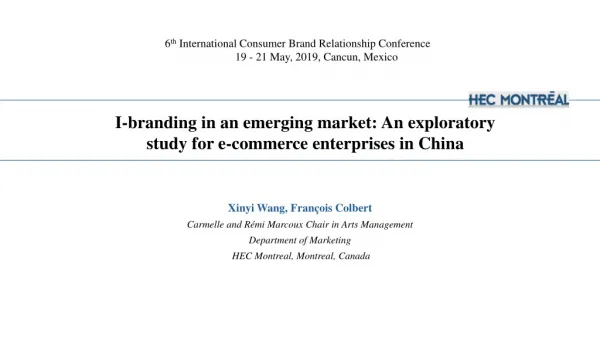 I-branding in an emerging market: An exploratory study for e-commerce enterprises in China