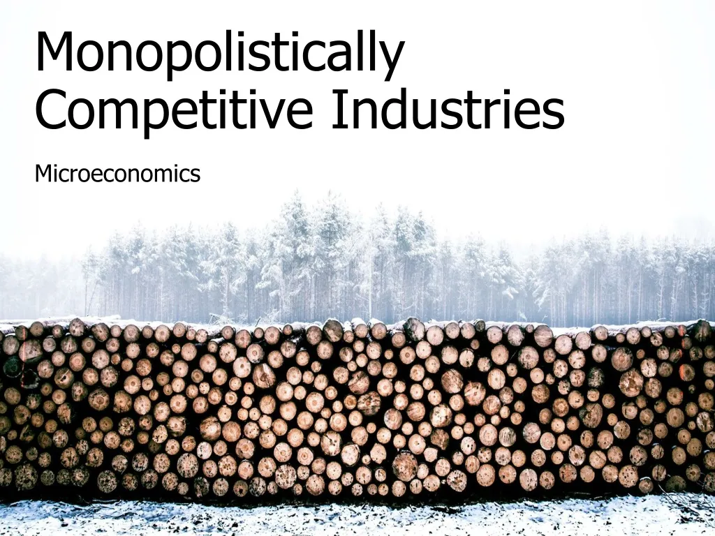 monopolistically competitive industries