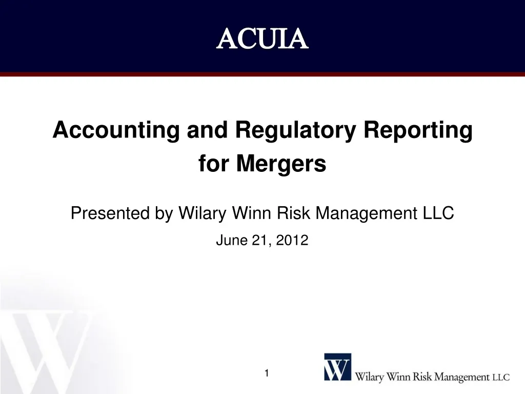 accounting and regulatory reporting for mergers