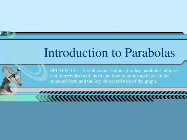 Introduction to Parabolas