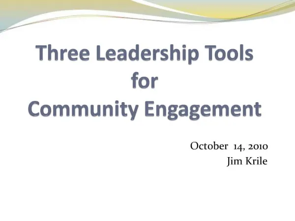 Three Leadership Tools for Community Engagement