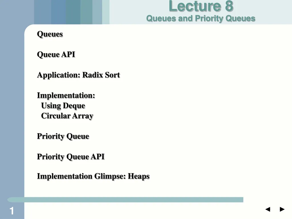 lecture 8 queues and priority queues