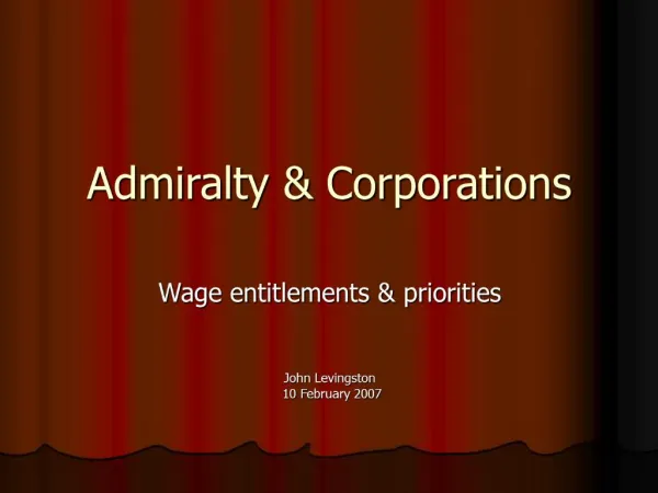 Admiralty Corporations