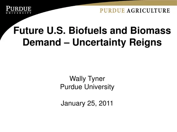 Future U.S. Biofuels and Biomass Demand – Uncertainty Reigns