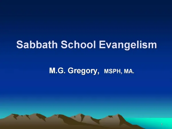 Sabbath School Evangelism