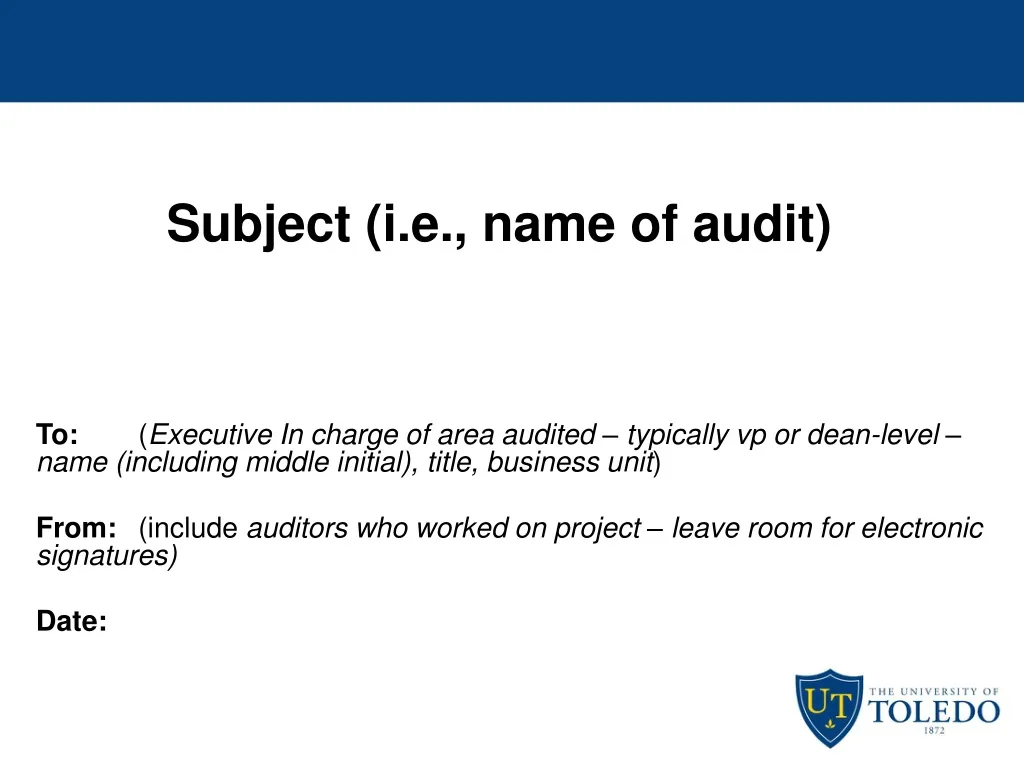 subject i e name of audit