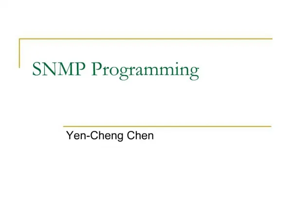 SNMP Programming