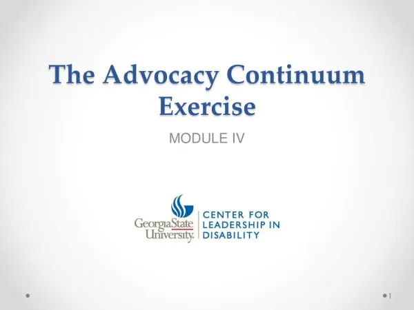 The Advocacy Continuum Exercise