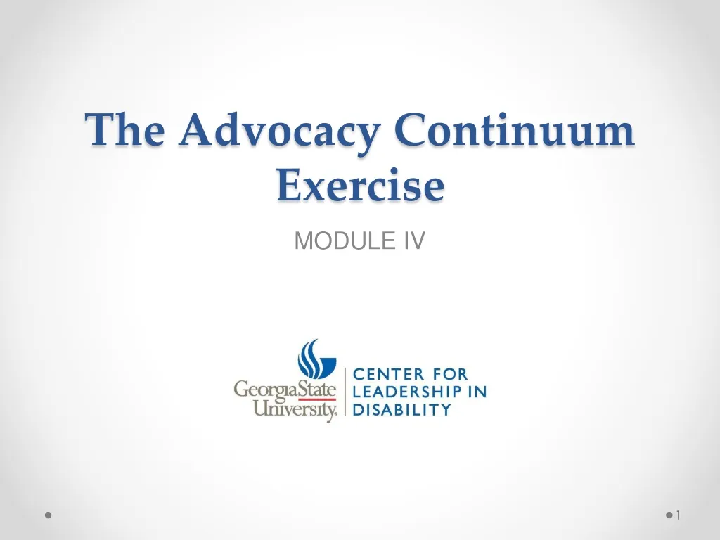 the advocacy continuum exercise