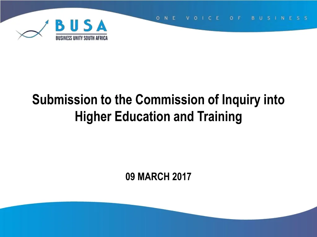 submission to the commission of inquiry into higher education and training