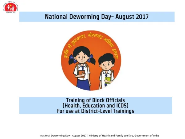 National Deworming Day- August 2017