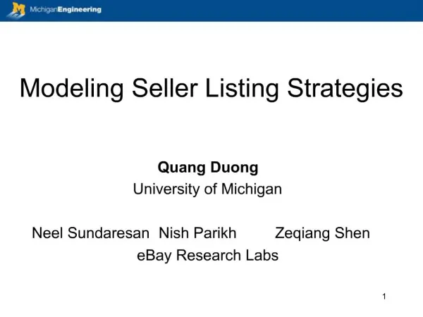Modeling Seller Listing Strategies