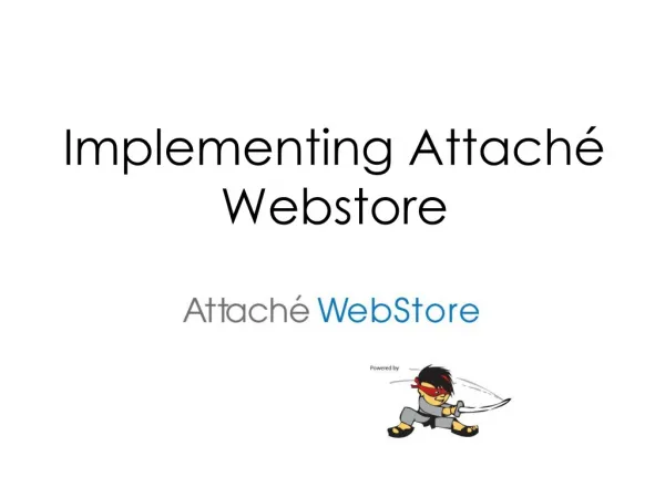 Implementing Attaché Webstore