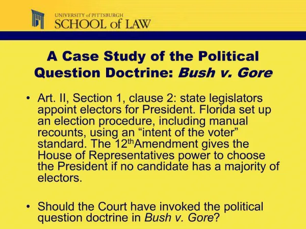 A Case Study of the Political Question Doctrine: Bush v. Gore