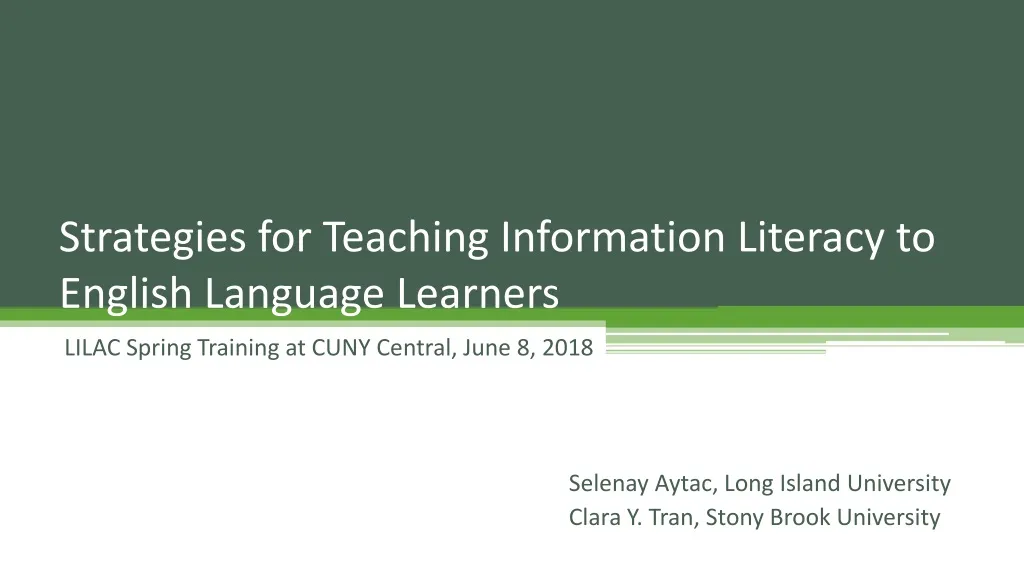 strategies for teaching information literacy to english language learners