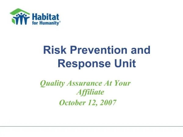 Risk Prevention and Response Unit