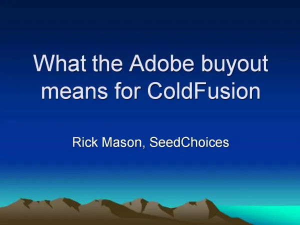 What the Adobe buyout means for ColdFusion