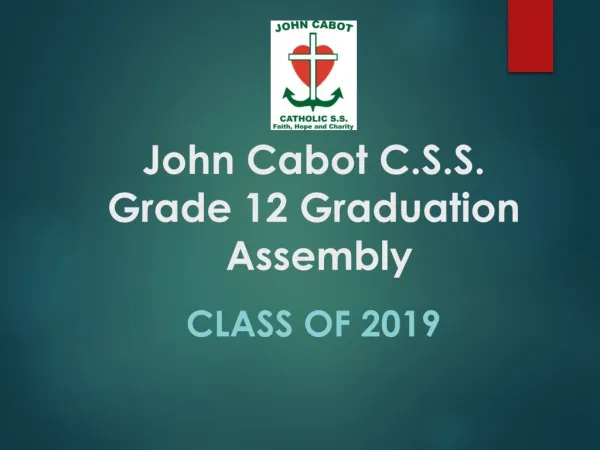 John Cabot C.S.S. Grade 12 Graduation Assembly