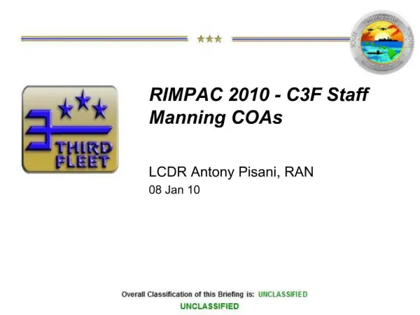 RIMPAC 2010 - C3F Staff Manning COAs