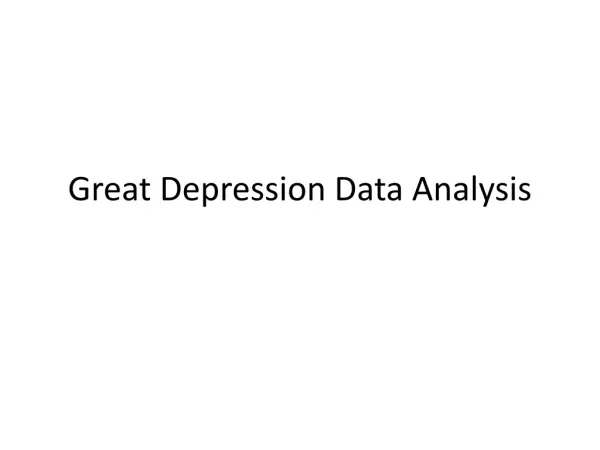Great Depression Data Analysis